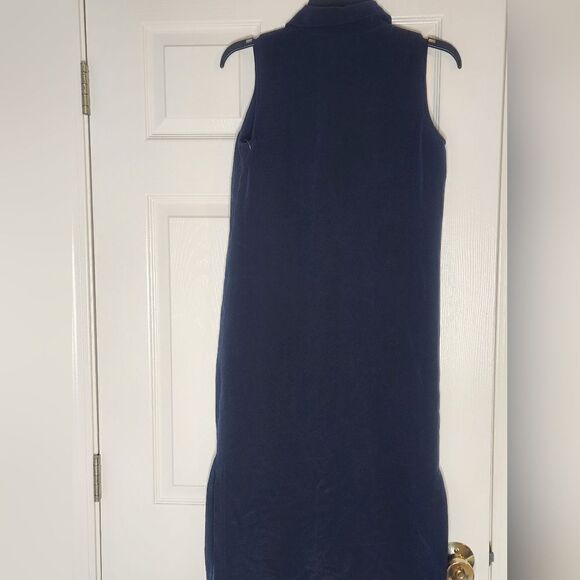 Charter Club 6P Navy Blue 100% SILK Slvless Maxi Women’s Shirt Dress - Picture 9 of 10